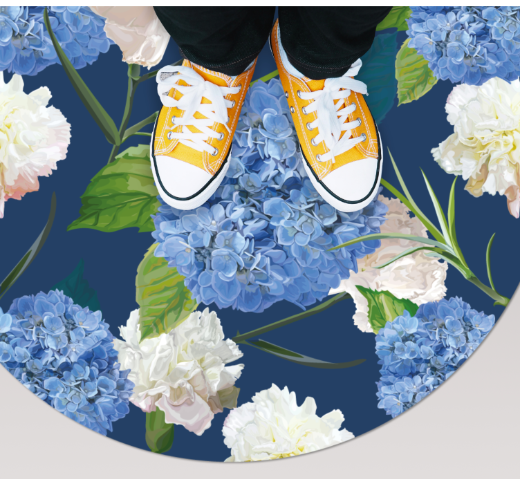 Blue cloves floral vinyl rug - TenStickers