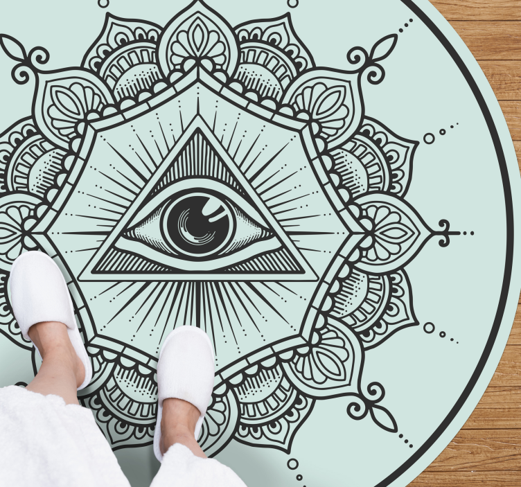 Blue eye shaped mandala vinyl rug - TenStickers