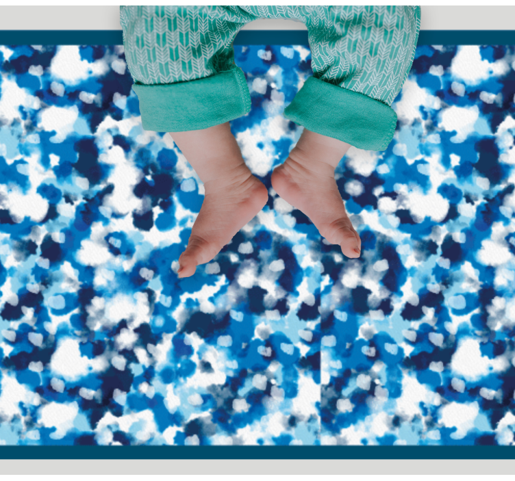 Blue Splash Design vinyl rug - TenStickers