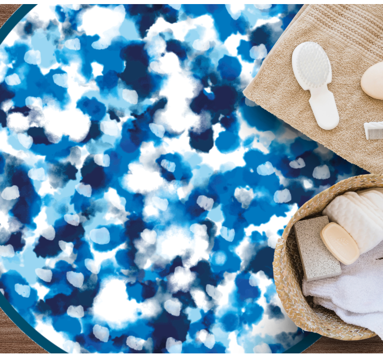 Blue spot design bathroom vinyl rug - TenStickers