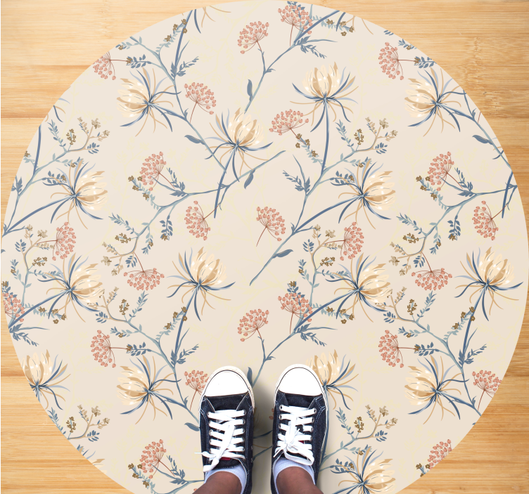 Botanical Bloom Surface flower vinyl rug - TenStickers