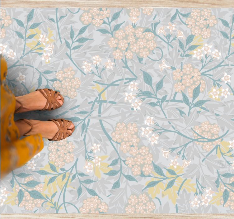 Botanical motif flower vinyl rug - TenStickers