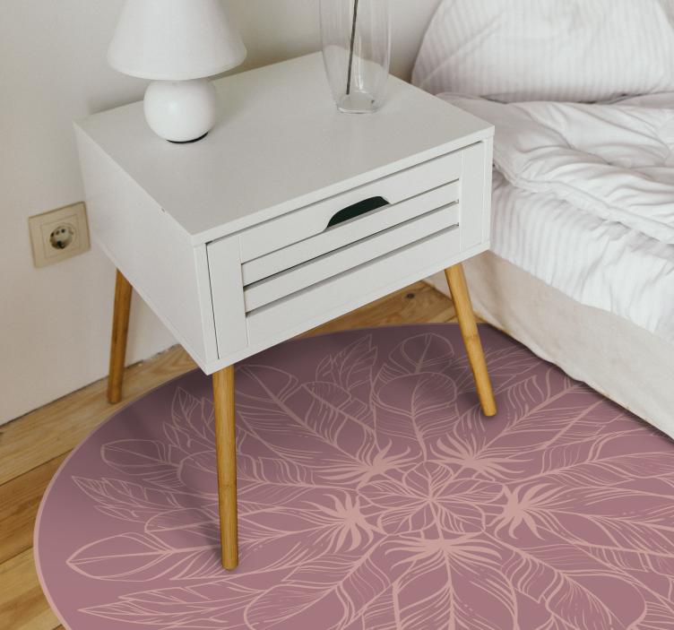 Botanical Symmetry flower vinyl rug - TenStickers
