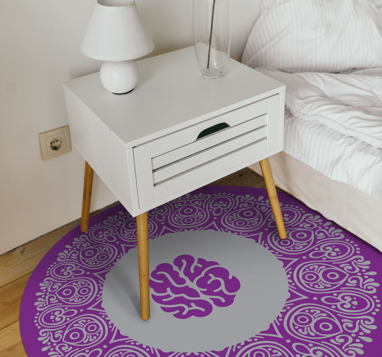 brain mandala mandala vinyl rug - TenStickers