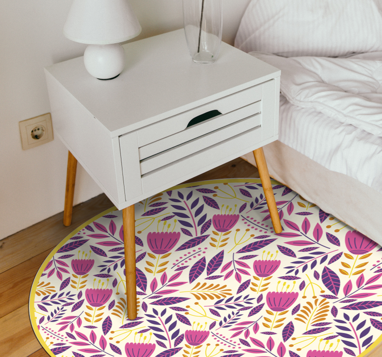 Bright colourful flowers floral rug - TenStickers