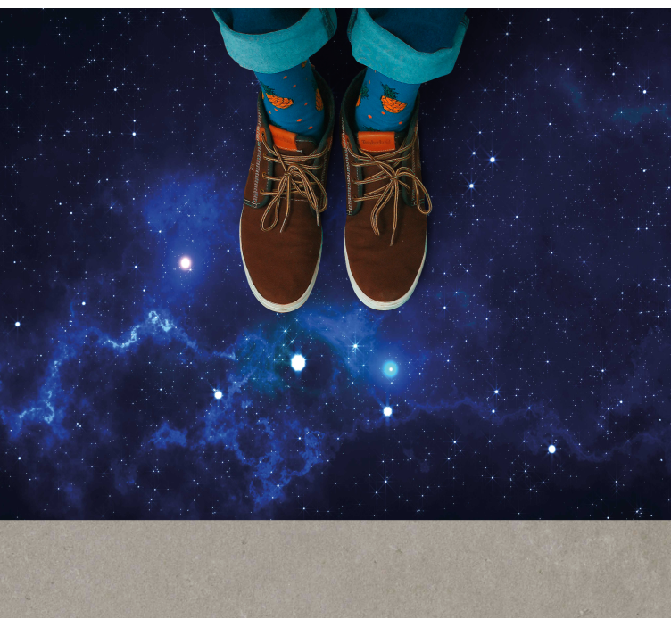 Bright stars with blue space living room rug - TenStickers