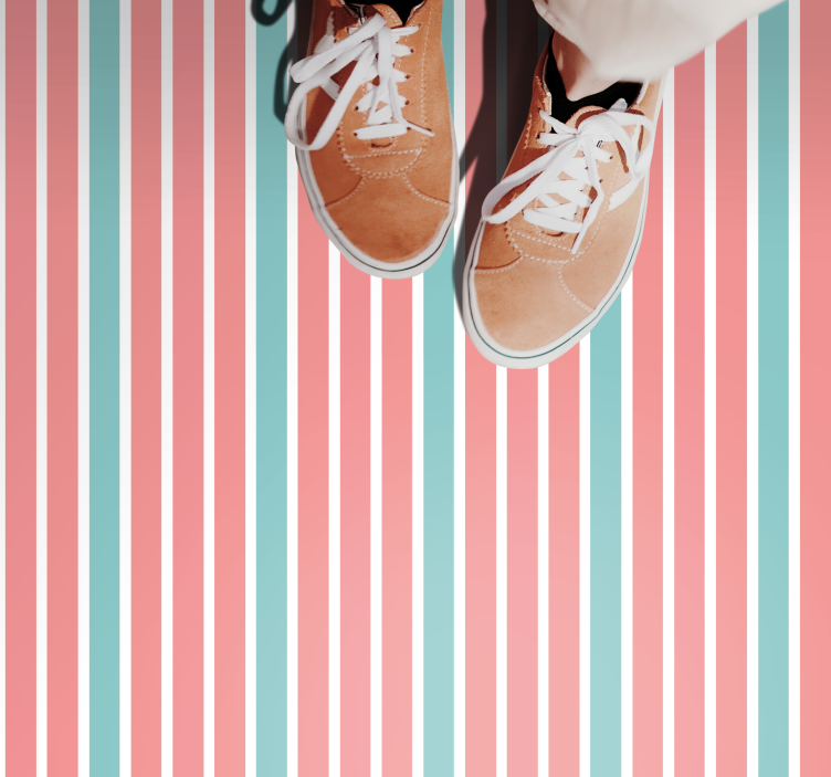 Bright Striped Print stripes vinyl rug - TenStickers