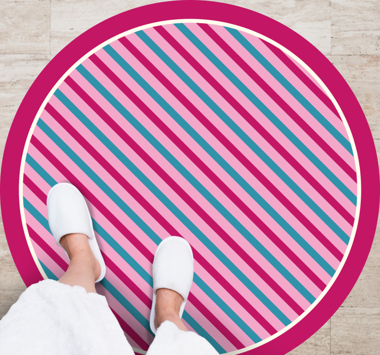 Bright Striped Style stripes vinyl rug - TenStickers