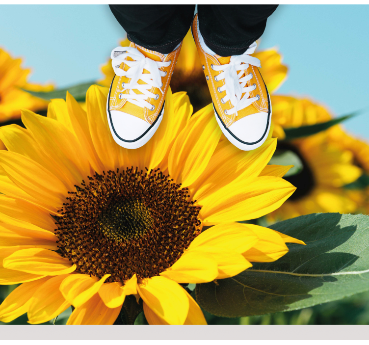 Bright sunflower design flower vinyl rug - TenStickers