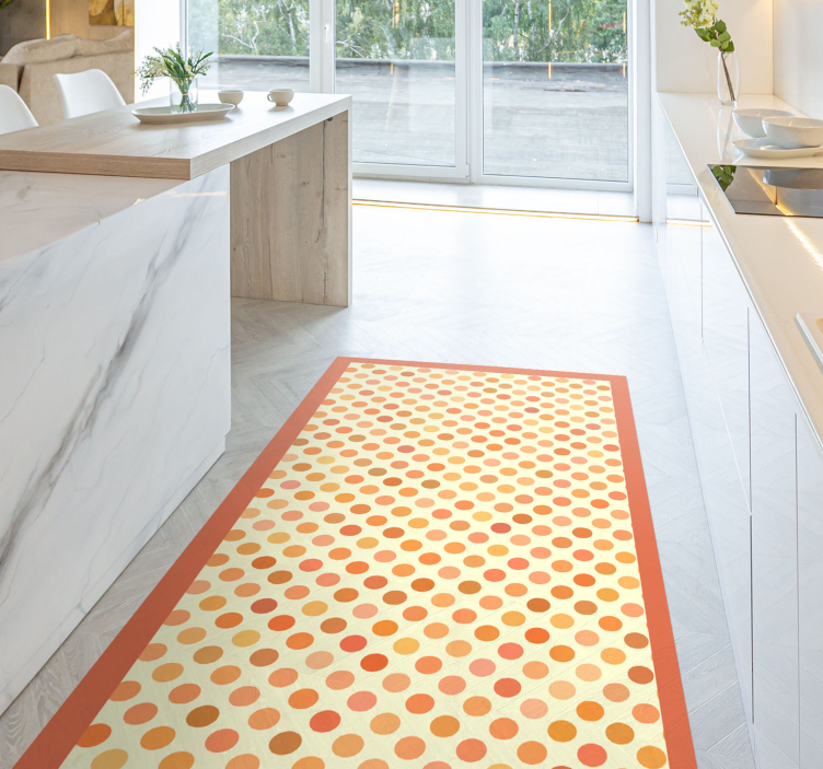 Brown polka dot geometric rugs - TenStickers