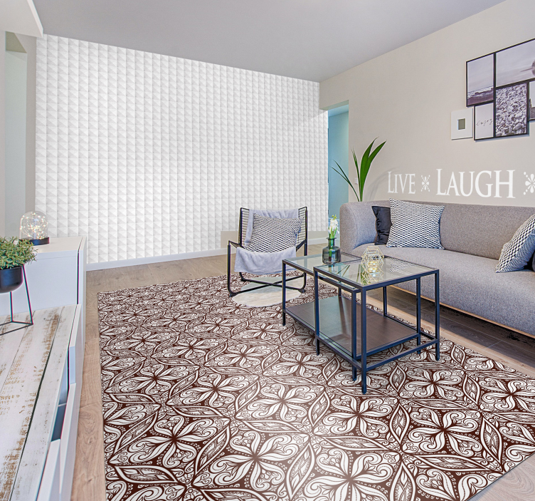 Brown retro tiles vinyl carpet - TenStickers
