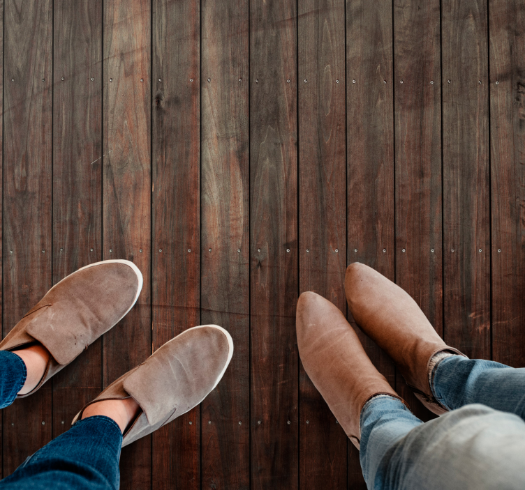 Brown planks with texture wood effect vinyl rug - TenStickers