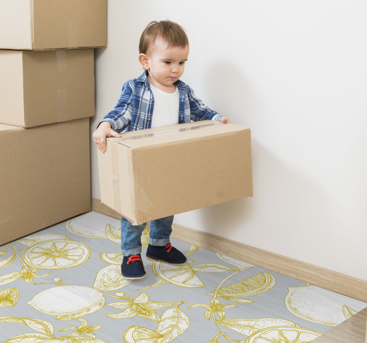 Bunch of lemons floral rug - TenStickers