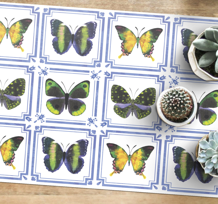 Butterfly Pattern animal vinyl rug - TenStickers