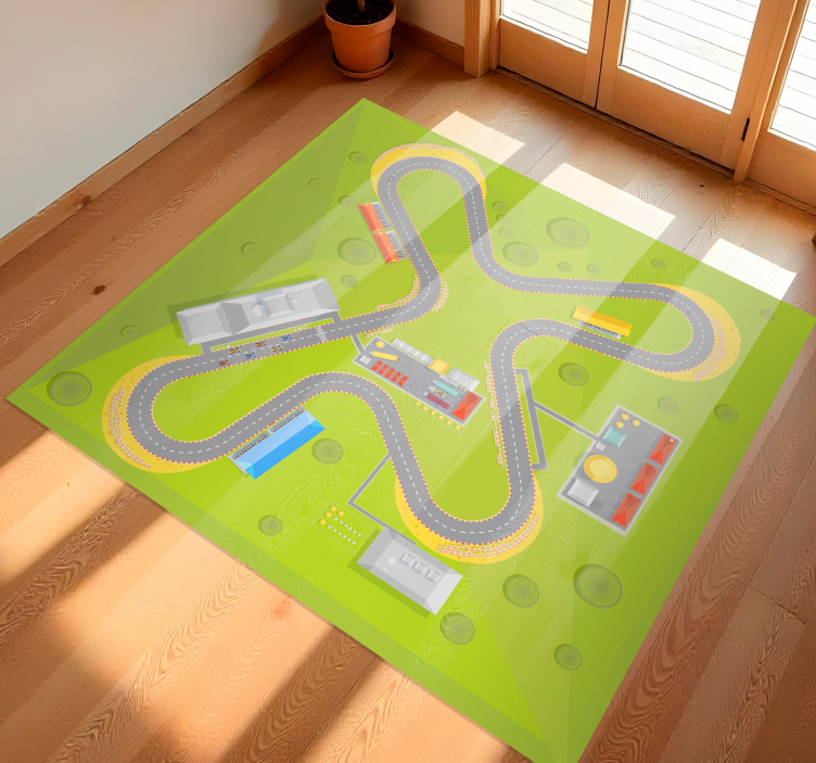 Amazing car track kids vinyl rug - TenStickers