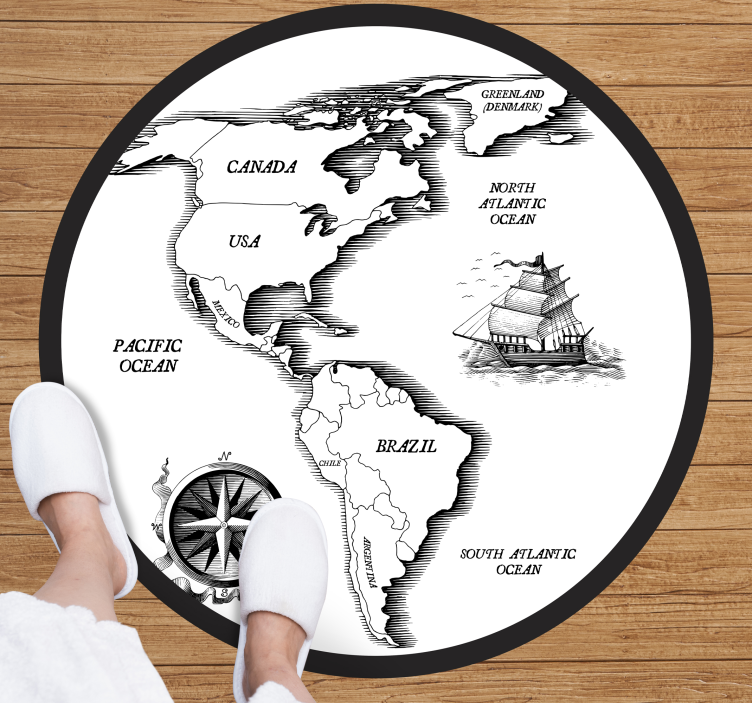 Cartographic Elegance world map vinyl rug - TenStickers