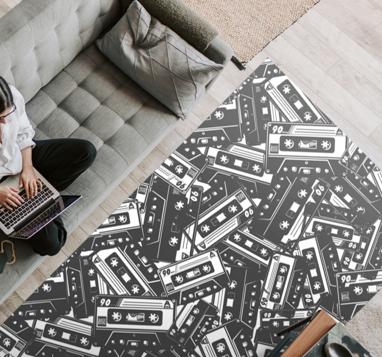 Cassette Tangle gaming vinyl rug - TenStickers