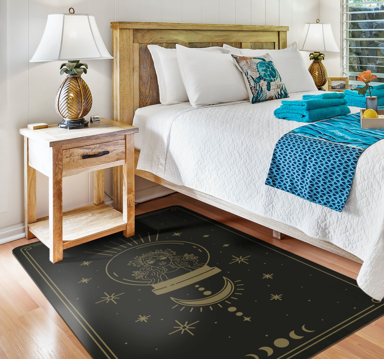 Celestial Circle mandala vinyl rug - TenStickers