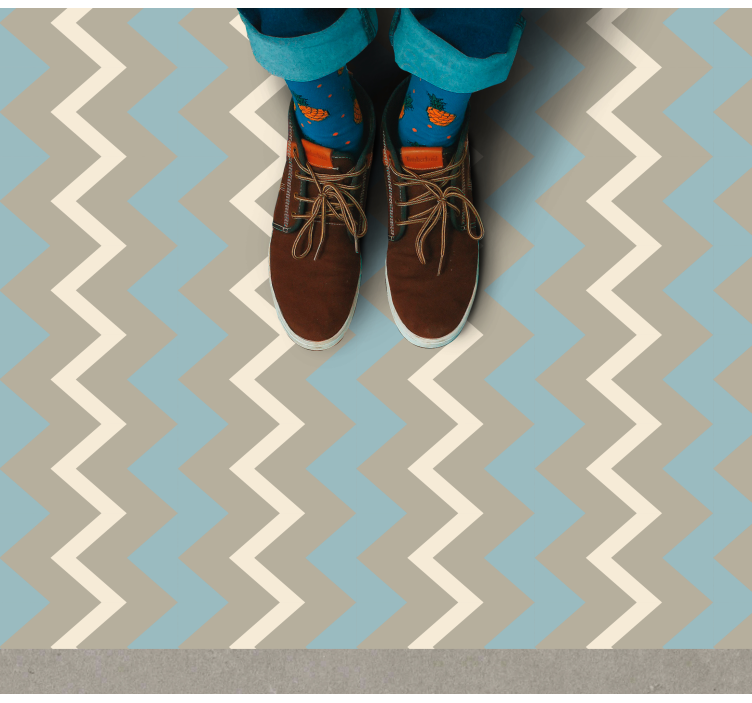 Chevron Motif Style stripes vinyl rug - TenStickers