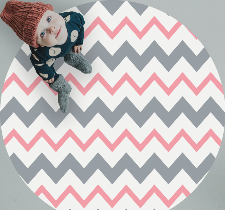Chevron Pattern Play stripes vinyl rug - TenStickers