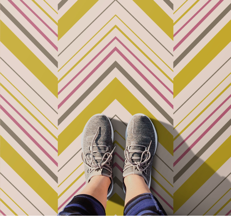 Chevron pattern striped vinyl rug - TenStickers