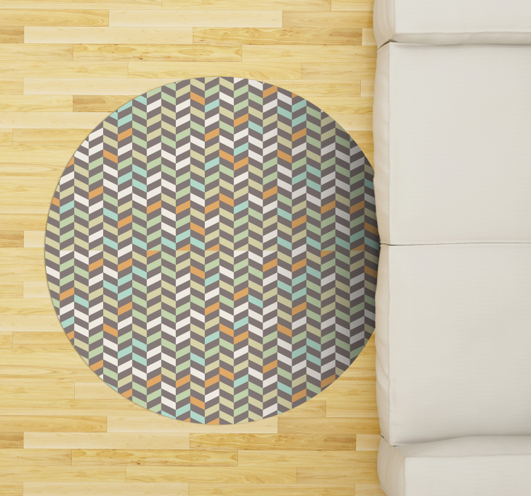 Chevron Spectrum Circle geometric vinyl rug - TenStickers