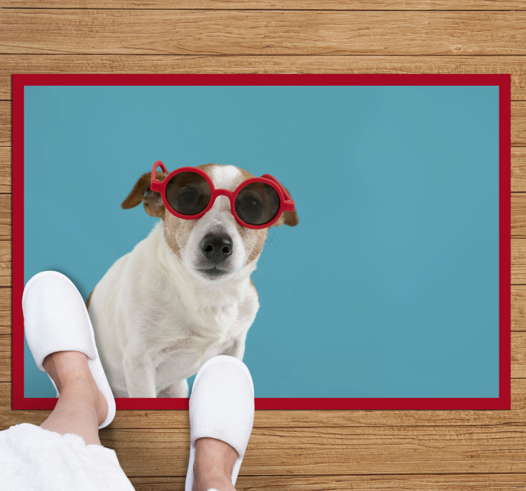 Chic dog portrait animal vinyl rug - TenStickers