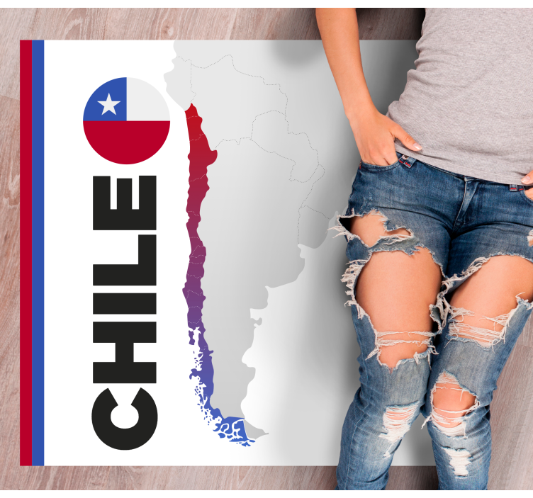 Chile Map world map vinyl rug - TenStickers