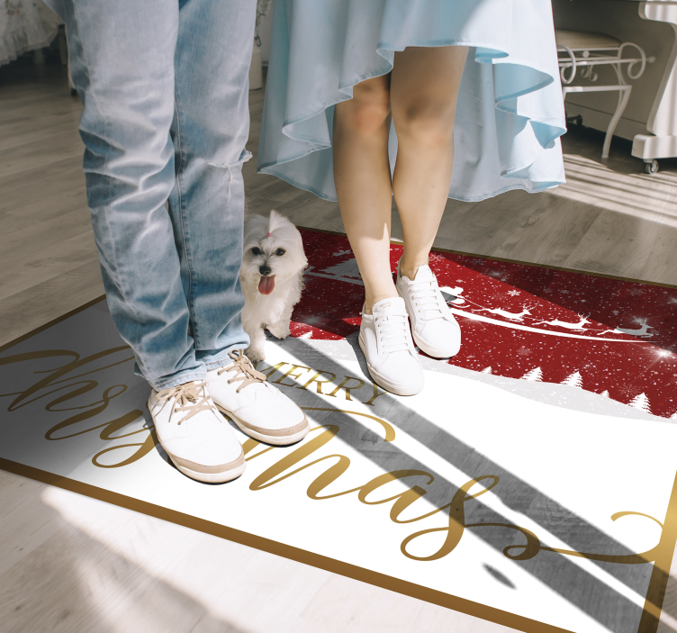 Christmas wave vinyl living room rug - TenStickers