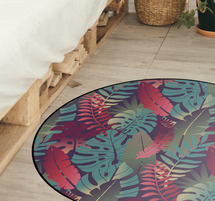 Circular flower exotic bedroom vinyl rug - TenStickers