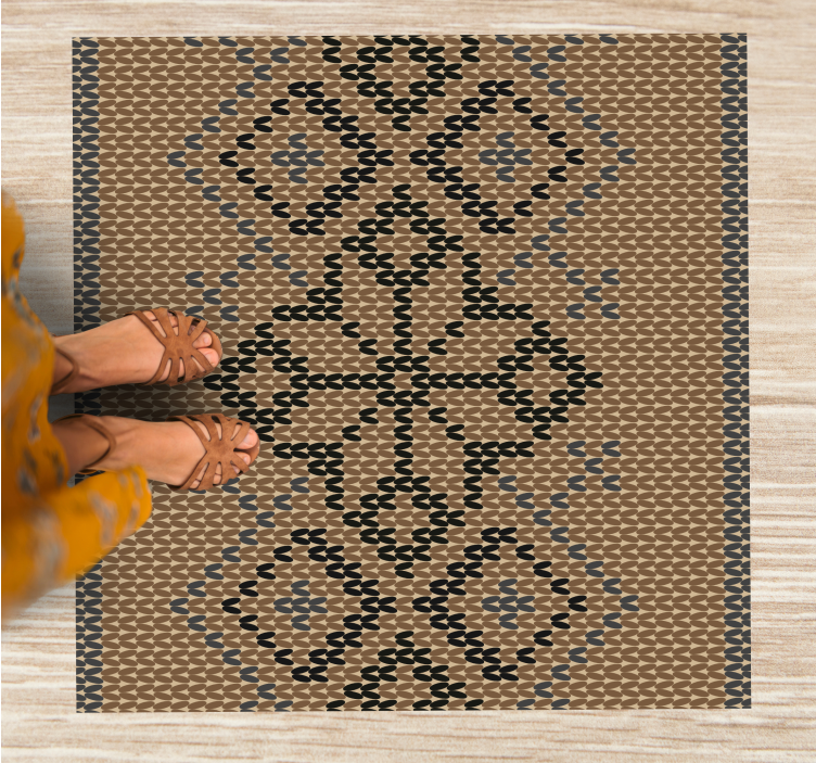 Classic Pattern geometric vinyl rug - TenStickers