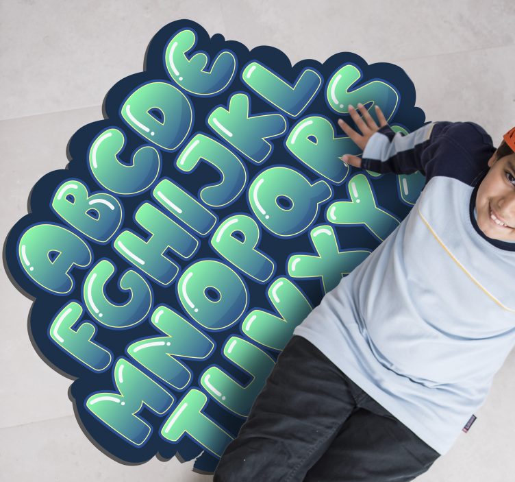 Cloud letters alphabet vinyl rug - TenStickers