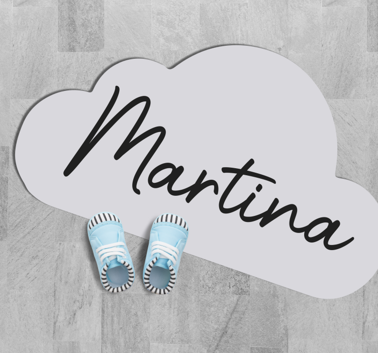 Grey cloud with name vinyl rug - TenStickers