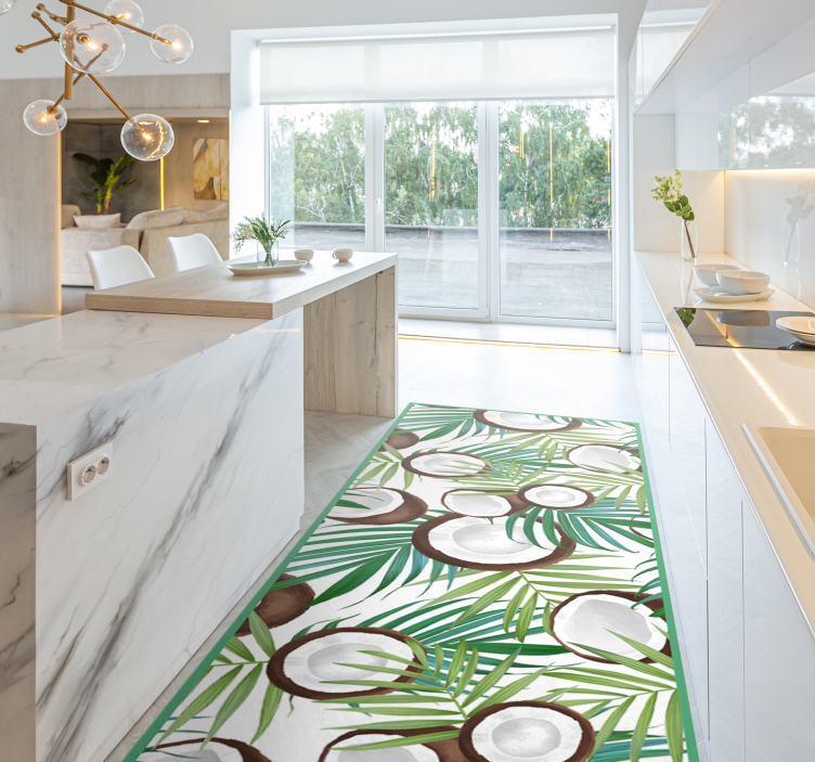 Coconut pattern kitchen floor tiles - TenStickers
