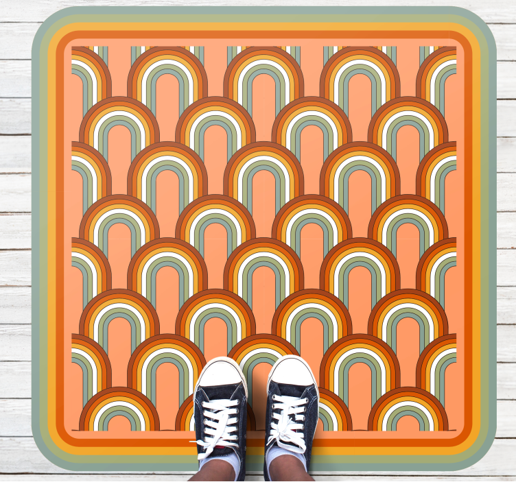 Colorful Arch Patterns geometric vinyl rug - TenStickers