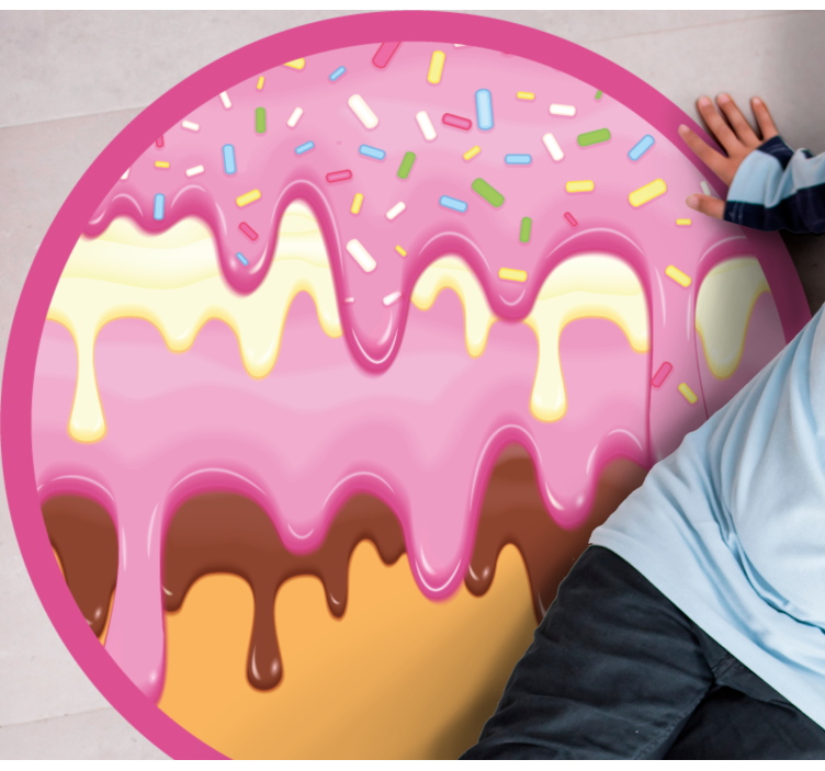 Colorful donut dripping glaze teen vinyl rug - TenStickers