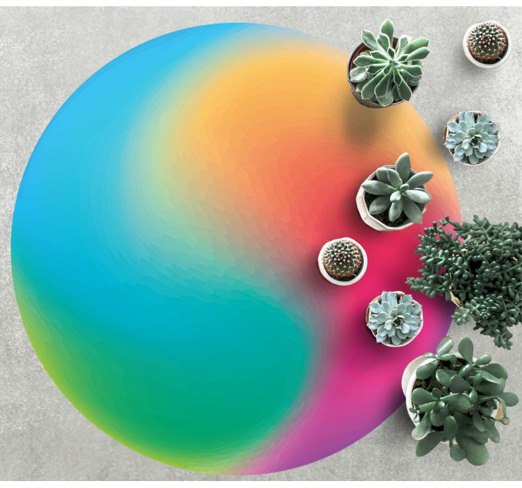 Colorful Gradient Sphere circular vinyl rug - TenStickers