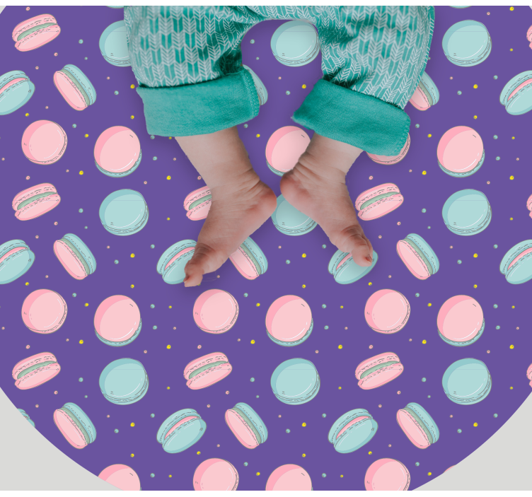 Colorful Macaron Pattern kids vinyl rug - TenStickers
