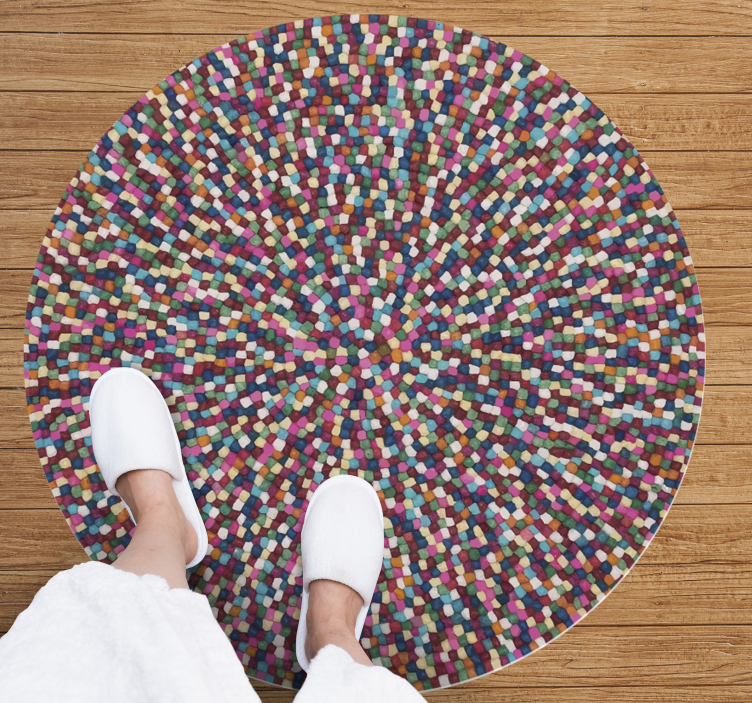 Colorful Mosaic Burst geometric vinyl rug - TenStickers