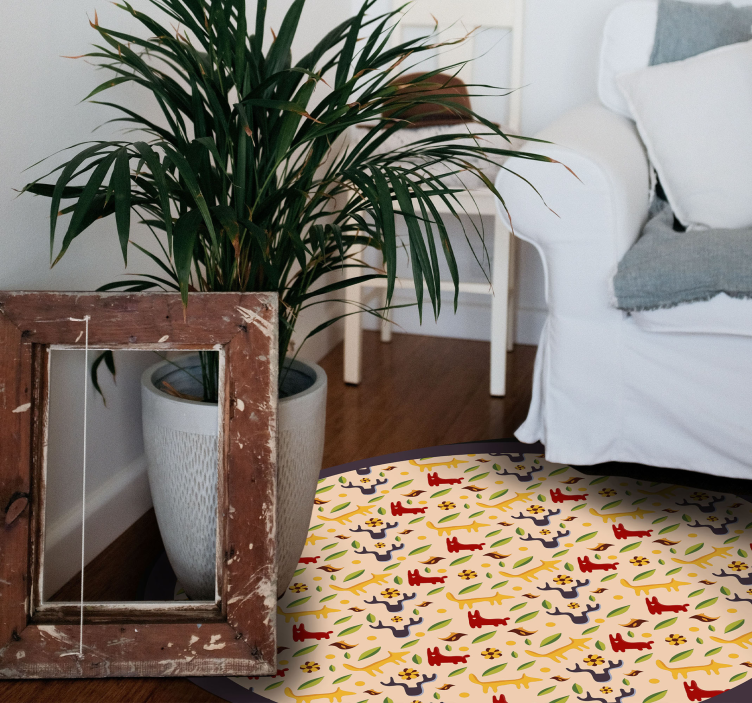 Colorful forest animals vinyl rug - TenStickers