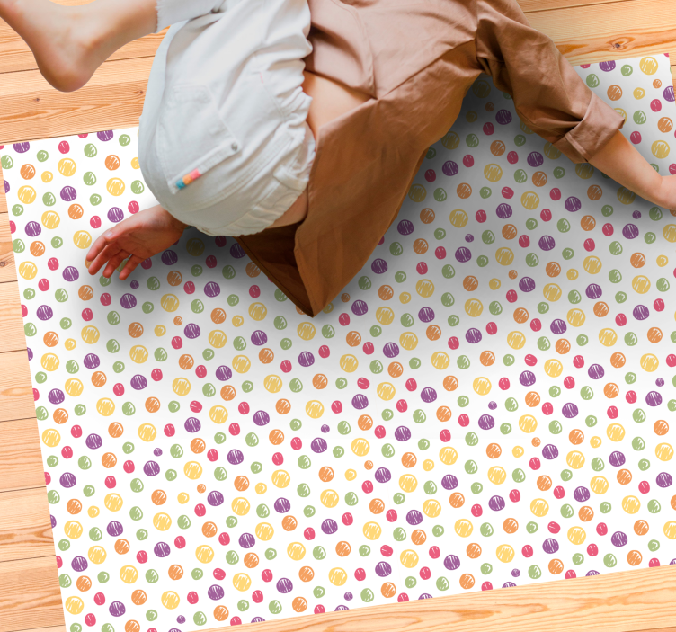 Colorful Polka Dots vinyl rug - TenStickers