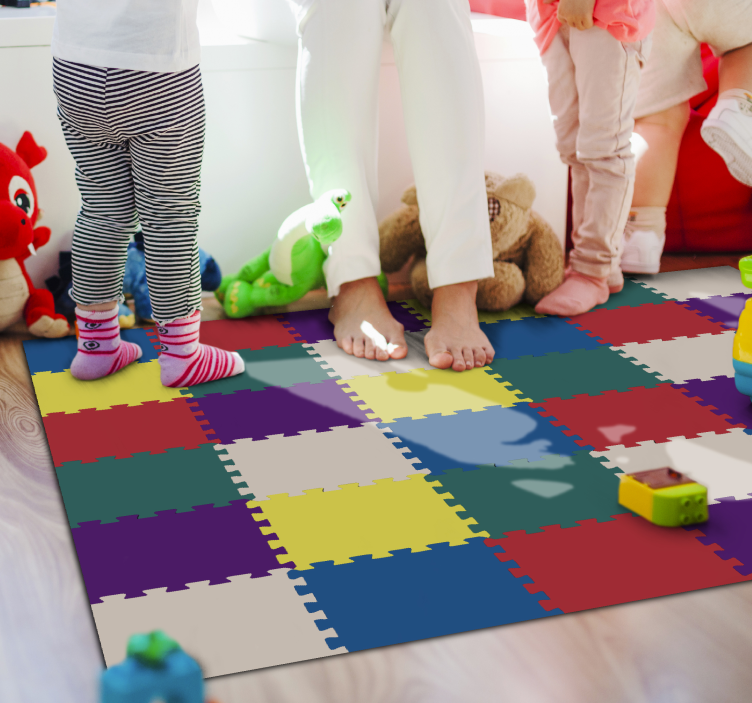 Colorful Puzzle Mat vinyl rug - TenStickers