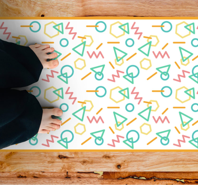 Colorful Shape Patterns vinyl rug - TenStickers