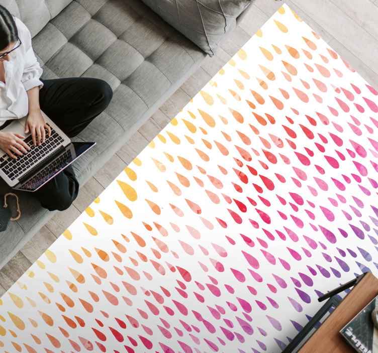 Colourful drops mosaic vinyl rug - TenStickers