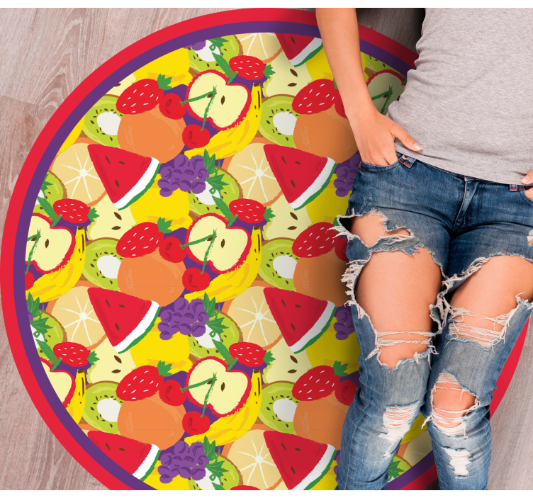 Colourful fruits pattern kitchen floor tiles - TenStickers