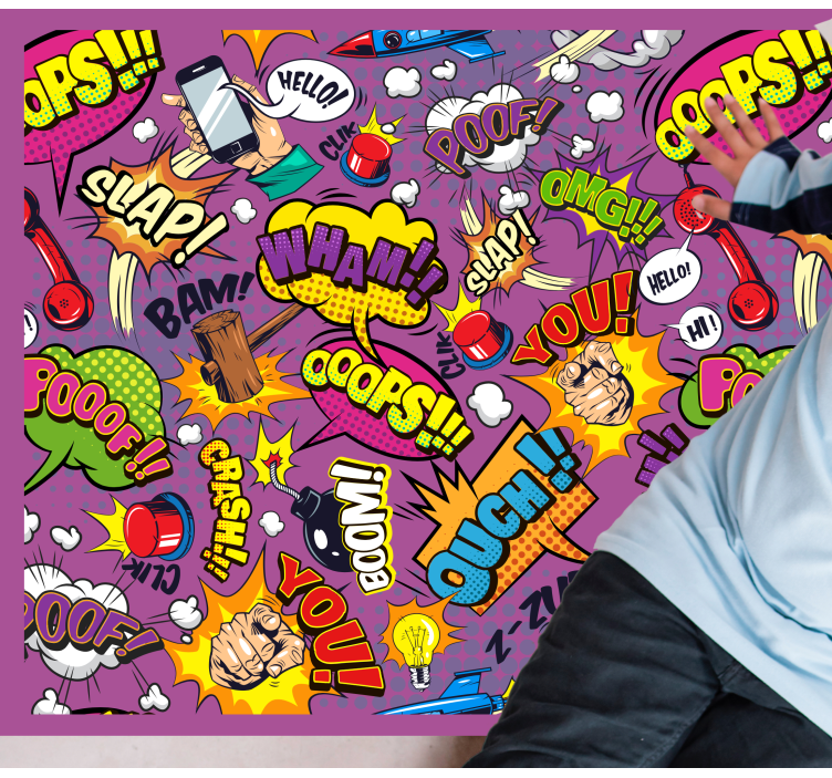 Comic dialogue bubbles teenager vinyl rug - TenStickers