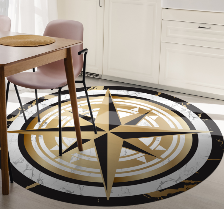 Compass medallion kitchen  vinyl rug - TenStickers