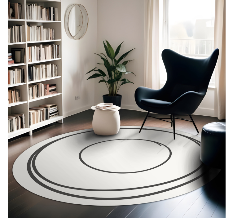 Concentric Circles minimalist vinyl rug - TenStickers
