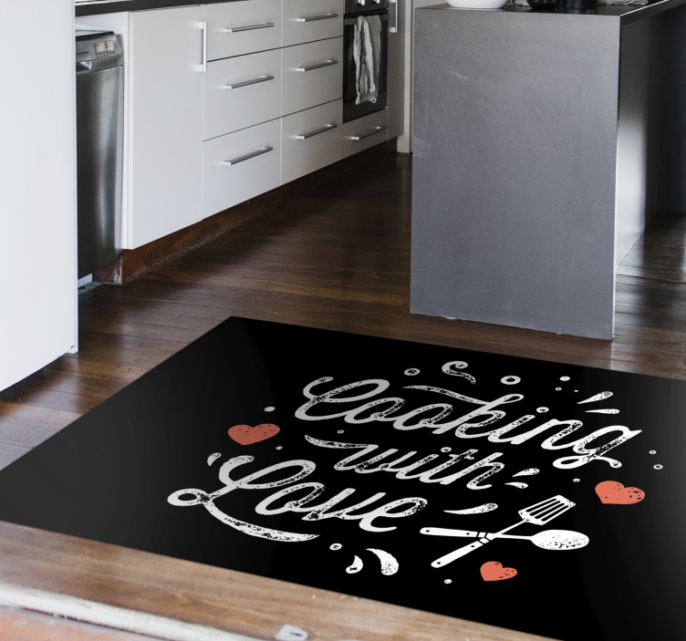 Cooking with love vinyl rug - TenStickers