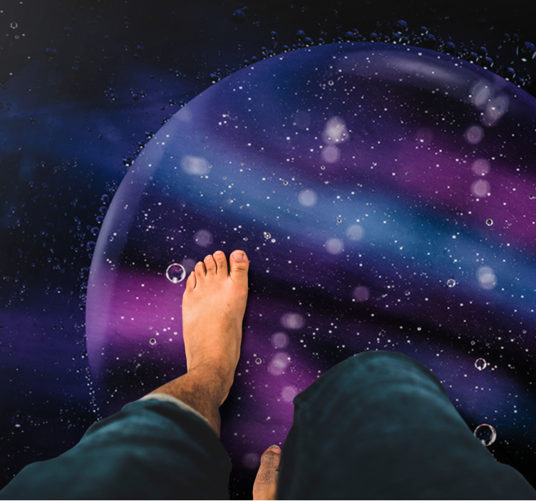 Cosmic bubble illusion star vinyl rug - TenStickers
